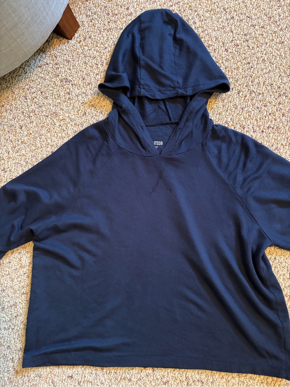 Splits59 Navy Set with Hooded Lightweight Pullover and Cropped Drawstring Pant